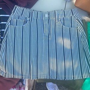 Stripped jean skirt